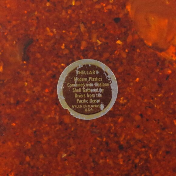 Vintage Abalone Shell Lucite Acrylic Trivet by Shellart Hot Plate Pad Souvenir - Picture 5 of 6